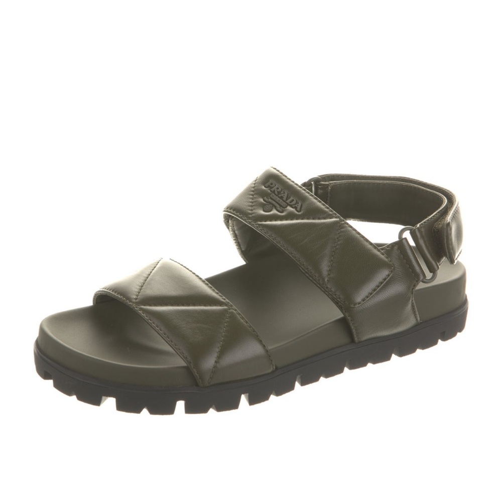 Prada leather printed sandals